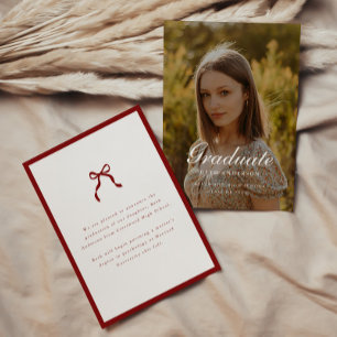 Anúncio Elegante Foto de Formatura Coquette Vinho Vermelho