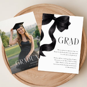 Anúncio Elegante Foto de Graduação com Laço Preto para For