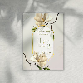Anúncio Elegante Oriental Magnolia Casamento Salve a Data