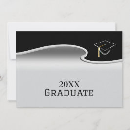 Anúncio Elegante Prata e Preto com Fotografia de Formatura