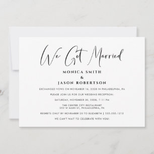 Anúncio Elegante Recepção de Casamento Nos Casamos