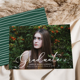 Anúncio Elegante Script Foto Verde Graduação