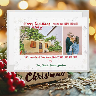 Anúncio Elegante Simples Mudamos para Fotos de Natal