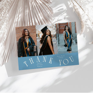 Anúncio Elegante Tipografia Obrigado Grad Foto Azul Jeans