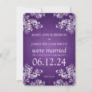 Anúncio Elopement Vintage Swirls 2 Roxo