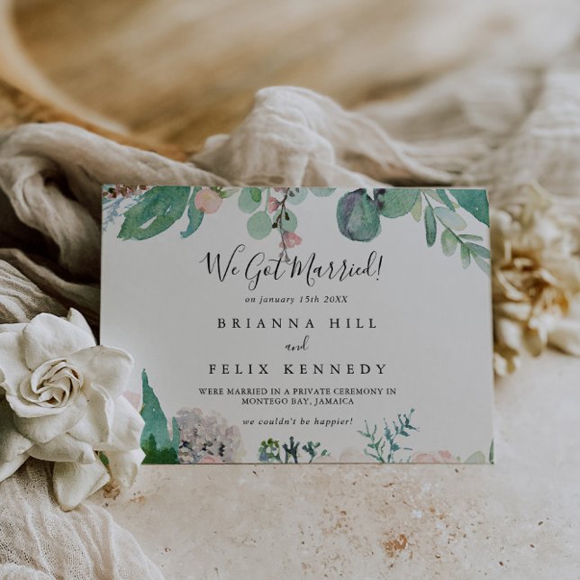 Anúncio Elopemento Floral Tropical Colorida Ilustrado (Criador carregado)