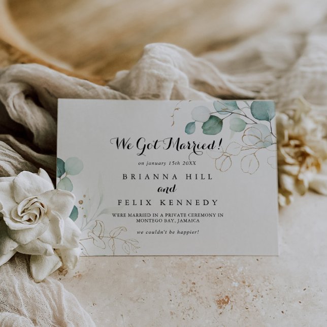 Anúncio Elopeto Dourado de Caligrafia Russo Eucalyptus (Criador carregado)