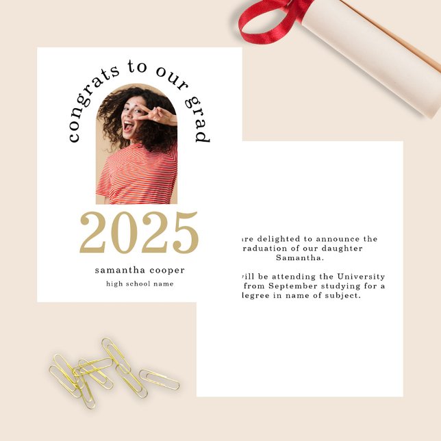 Anúncio em branco de Formando 2025 - Arch do Orçam (front and back view)