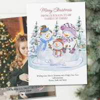 Em breve será uma família de 3 Felizes de neve grá