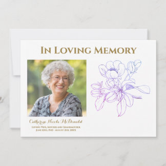 Anúncio Em Loving Memory Memorial Elegant Floral