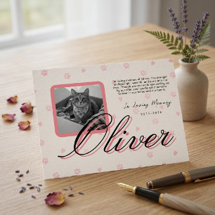 Anúncio Em Memória Carinhosa Foto Personalizada de Gato Me