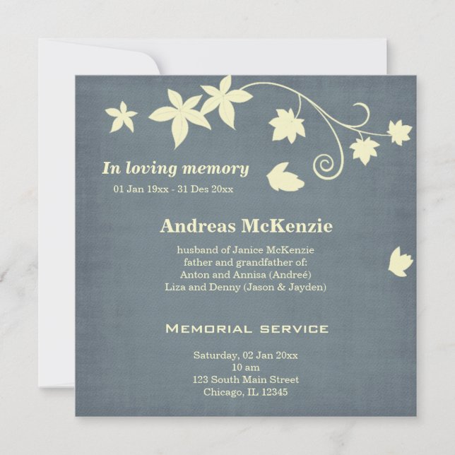 Anúncio Em memória de amor (Frente)