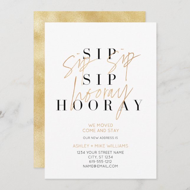 Anúncio em Movimento do Champanhe Sip Sip Hooray D (Frente/Verso)