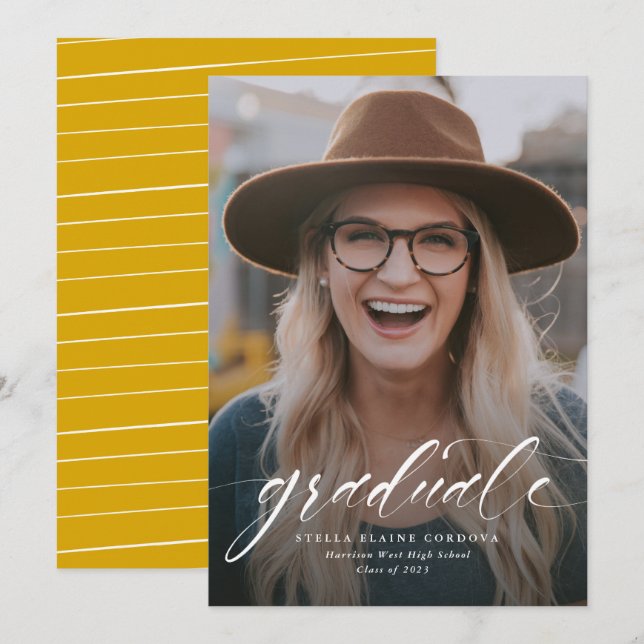 Anúncio em ouro de uma foto com formando de script (Frente/Verso)