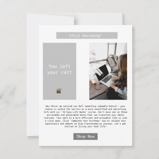 Anúncio Email do Lembrete de Carrinho Abandonado pela Empr