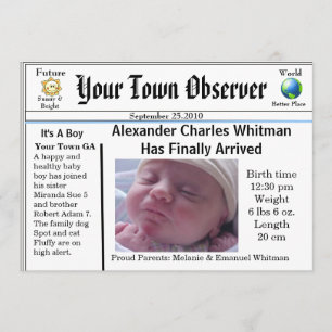 Anúncio encantador & original do nascimento do