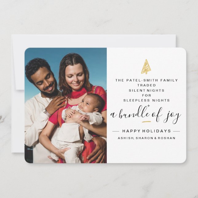 Anúncio engraçado do nascimento do feriado com 2 (Frente)