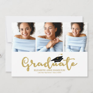 Anúncio Ensino Médio 3 Foto Caligrafia Dourada Brilho Grad