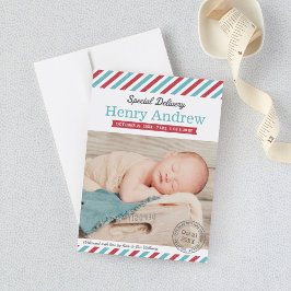 Anúncio Entrega Especial Menino Bebê Vermelho Água Foto Na