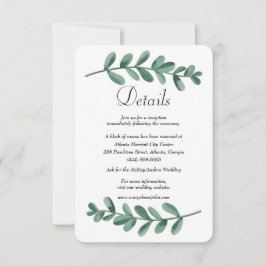 Anúncio Envelope de Detalhes de Casamento de Folhas Verdes
