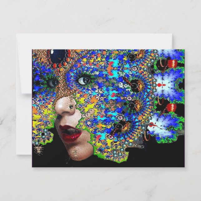 Anúncio EPHEMERAL Mardi Gras Mascarada Ball fuchsia azul (Frente)