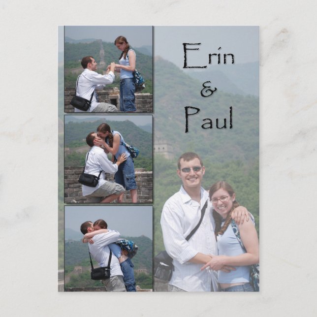 Anúncio Erin & Paul - Cartão Postal de Salve a Data (Frente)