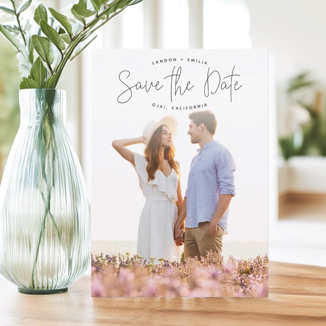 Anúncio esboçado Foto vertical Salvar data (Criador carregado)