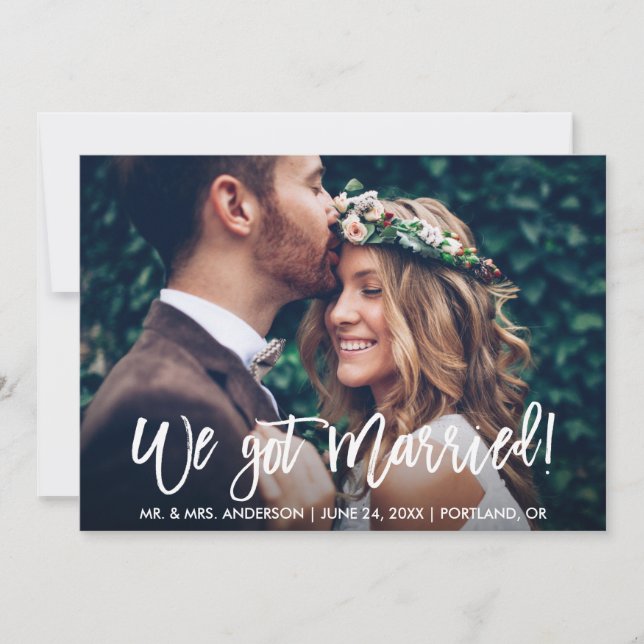 Anúncio Escoteiro Moderno De Escovas Nos Casamos Foto De C (Frente)