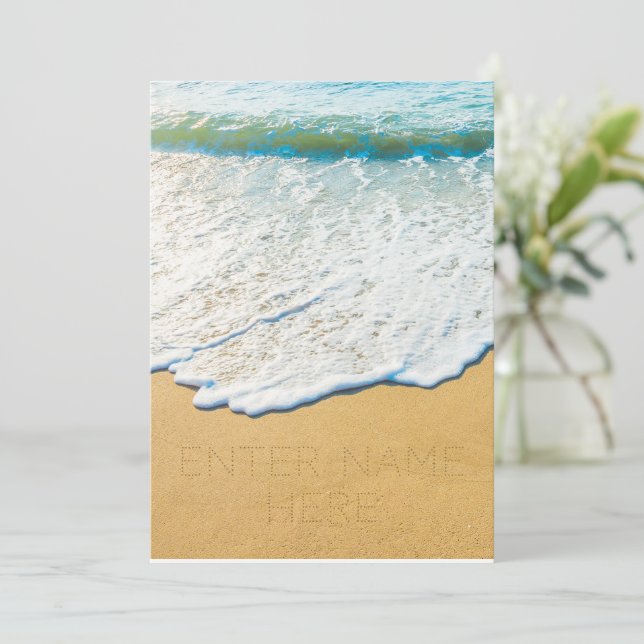 Anúncio Escreva o nome no gerador de areia praia (Em pé/Frente)