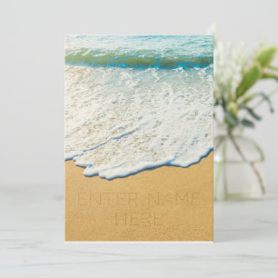 Anúncio Escreva o nome no gerador de areia praia