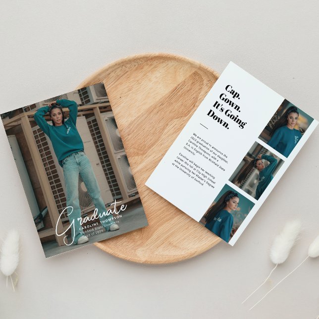 Anúncio "Está a descer" Graduação Moderna de Colagem de Fo (Criador carregado)