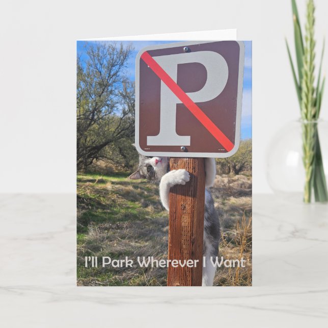 Anúncio Estacionarei onde eu quiser para o Notecard (Frente)