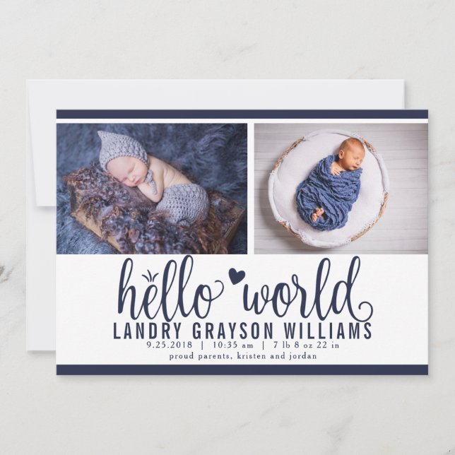 Anúncio Estado de Nascimento da Foto Mundial do Marinho Mo (Frente)