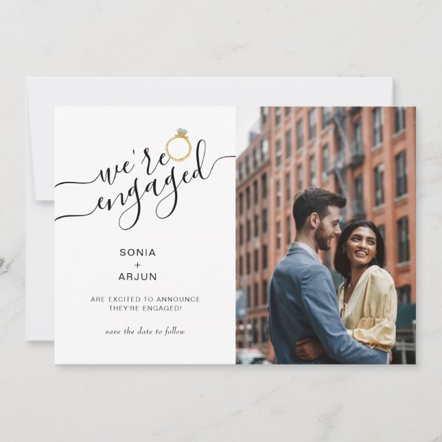 Anúncio Estamos envolvidos com o noivado de fotos do casal (Frente)