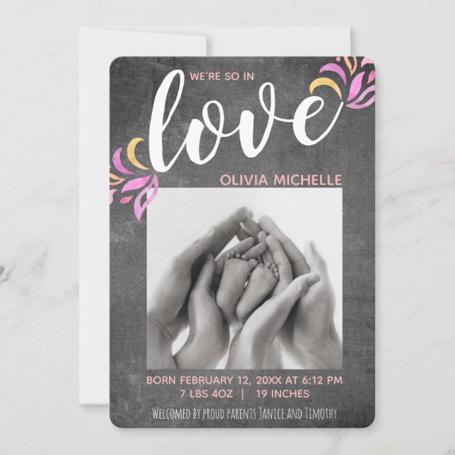 Anúncio Estamos tão apaixonados pela Bebê de Foto do Quadr (Frente)