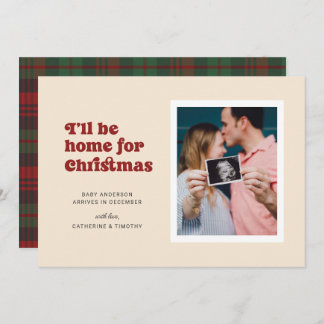 Anúncio Estarei em casa para a gravidez de Natal