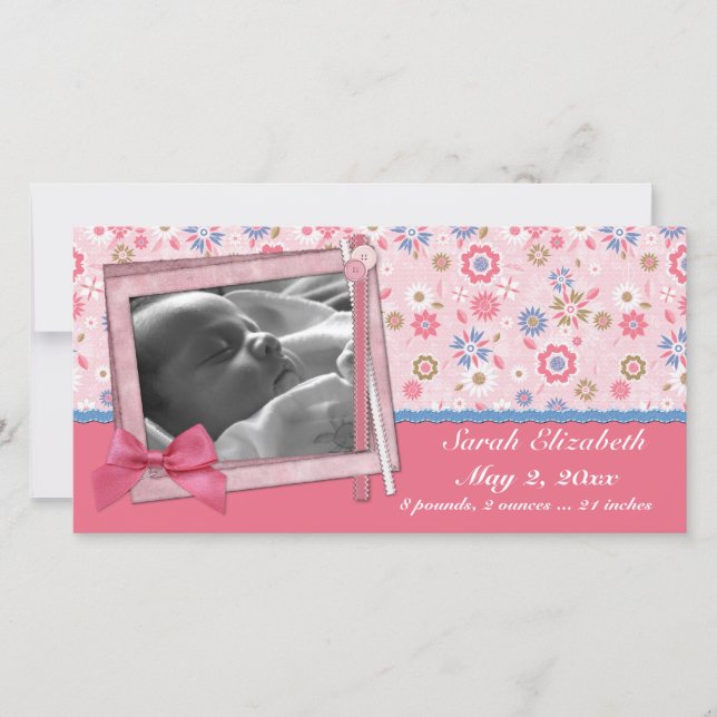 Anúncio Estilo de Sucata de Flores Rosa (Frente)