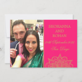 Anúncio Estilo Indiano Dourado Foto Rosa Casamento Salve A