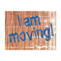 "Estou me mudando!" Cartão postal de mudança de en