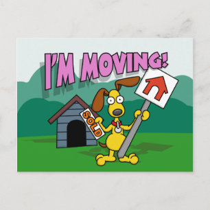 Anúncio Estou me mudando de cartão postal