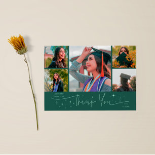 Anúncio Estrelas Brilhantes Grad Verde Multi Foto Obrigado