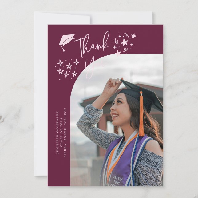 Anúncio Estrelas de Agradecimento Excêntricas Foto de Grad (Frente)