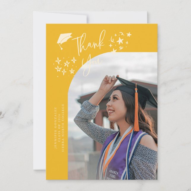 Anúncio Estrelas de Agradecimento Excêntricas Foto de Grad (Frente)