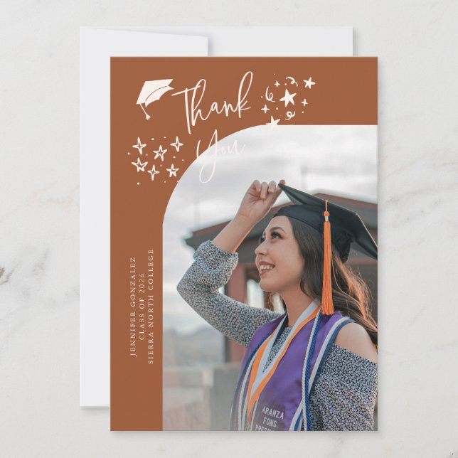 Anúncio Estrelas de Agradecimento Excêntricas Foto de Grad (Frente)