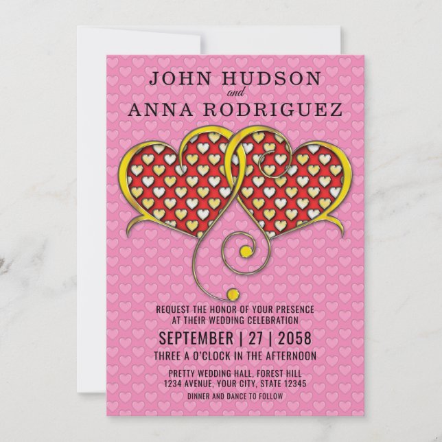 Anúncio Eu te amo Design com coração Dourado (Frente)