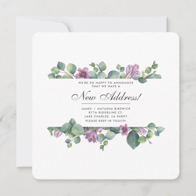 Anúncio Eucalipto Verde Roxo Deixa Novo Endereço Em Movime (Frente)