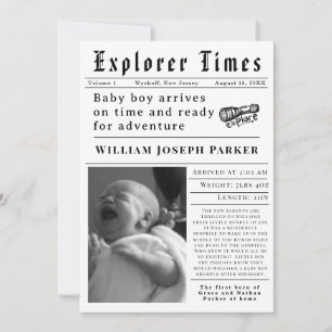 Anúncio Explorer Times Nascimento de Recém-Nascido