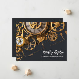 Anúncio Extravagância Steampunk Relógio Antigo RSVP