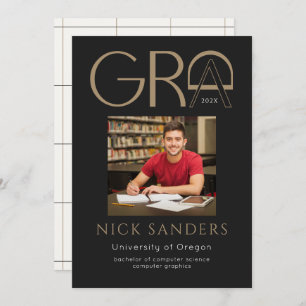 Anúncio Faculdade de Graduação de Fotos Moderna Dourada