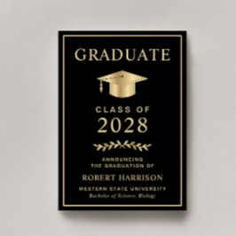 Anúncio Faculdade Elegante Preto Dourado Graduação